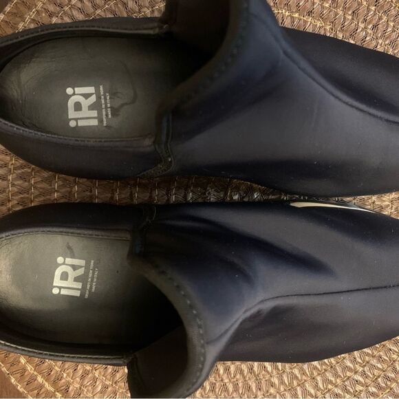 iRi NYC Unisex Black -White Red Heel Neoprene Sneaker Platform  Sz EU 38.5 US7.5 - Picture 6 of 8